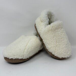 USED - Lucky Brand Toddler Girls Ivory Sherpa NonSlip Slippers - Size 9/10